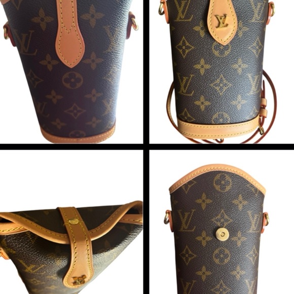 Louis Vuitton Brown Monogram Fold Me Pouch with Tan Trim - Picture 2 of 5